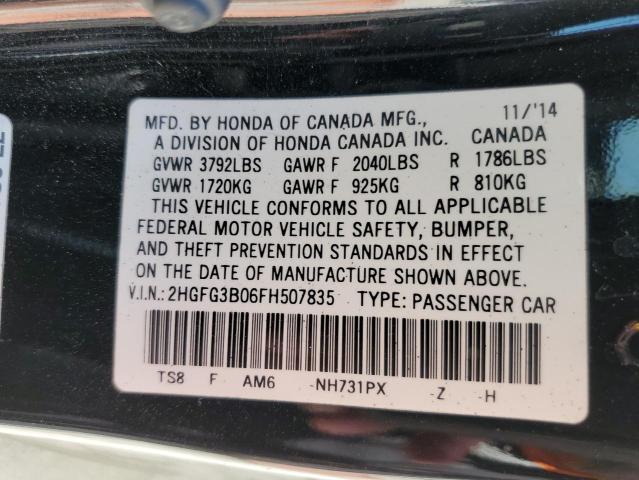 Photo 9 VIN: 2HGFG3B06FH507835 - HONDA CIVIC EXL 