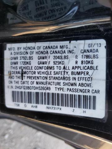 Photo 9 VIN: 2HGFG3B07DH526049 - HONDA CIVIC EXL 