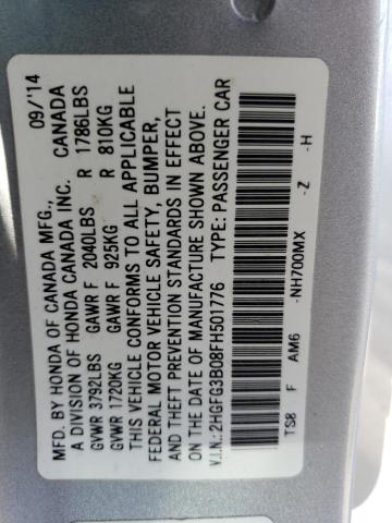 Photo 11 VIN: 2HGFG3B08FH501776 - HONDA CIVIC EXL 