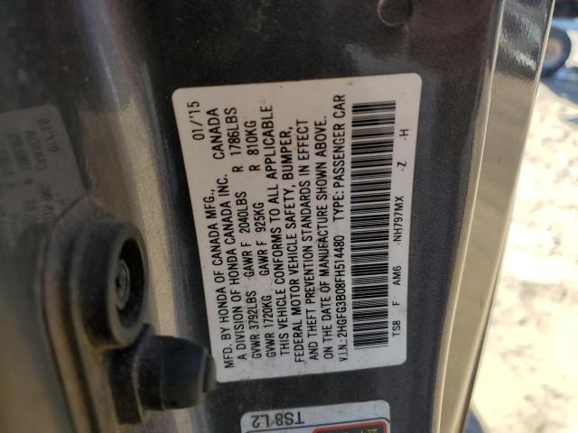 Photo 11 VIN: 2HGFG3B08FH514480 - HONDA CIVIC EXL 