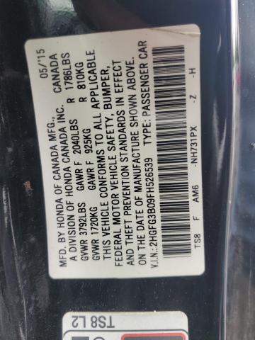 Photo 11 VIN: 2HGFG3B09FH526539 - HONDA CIVIC EXL 