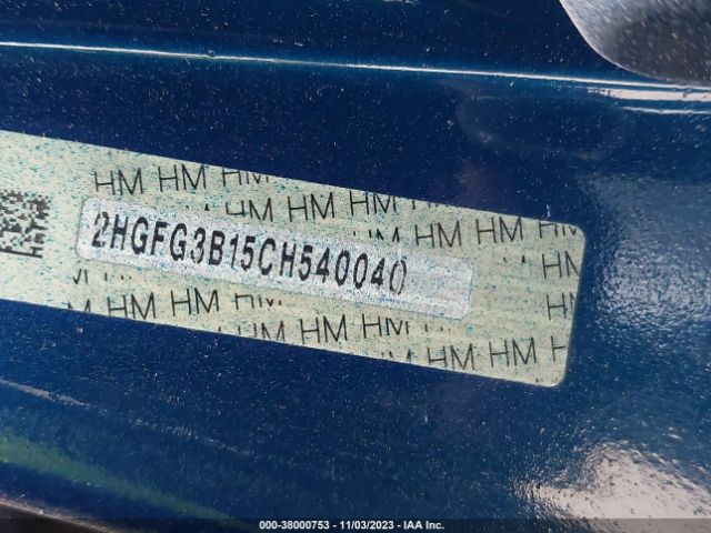 Photo 8 VIN: 2HGFG3B15CH540040 - HONDA CIVIC 