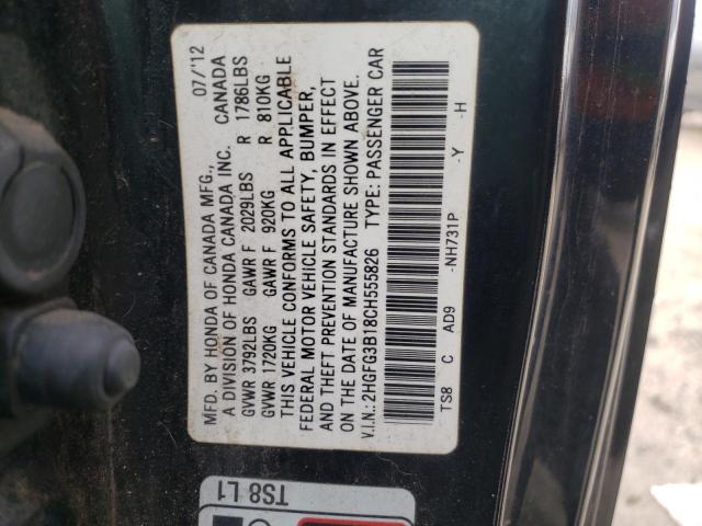 Photo 11 VIN: 2HGFG3B18CH555826 - HONDA CIVIC EXL 