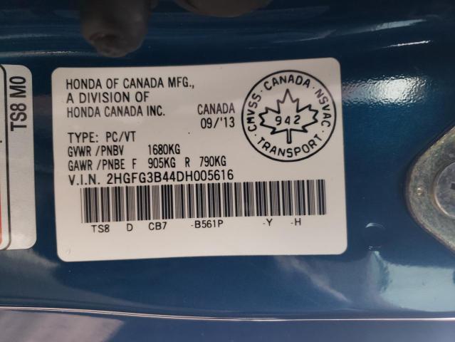 Photo 13 VIN: 2HGFG3B44DH005616 - HONDA CIVIC 