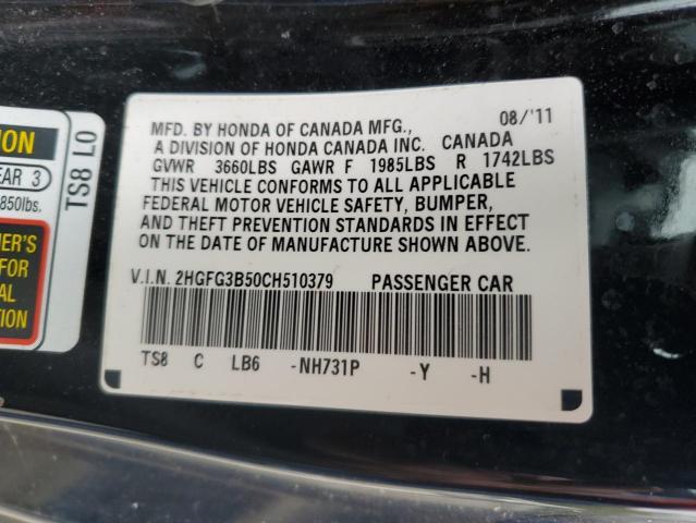 Photo 11 VIN: 2HGFG3B50CH510379 - HONDA CIVIC LX 