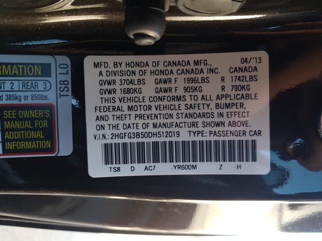 Photo 9 VIN: 2HGFG3B50DH512019 - HONDA CIVIC LX 