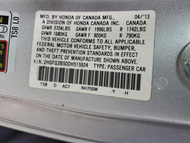 Photo 11 VIN: 2HGFG3B50DH515924 - HONDA CIVIC LX 