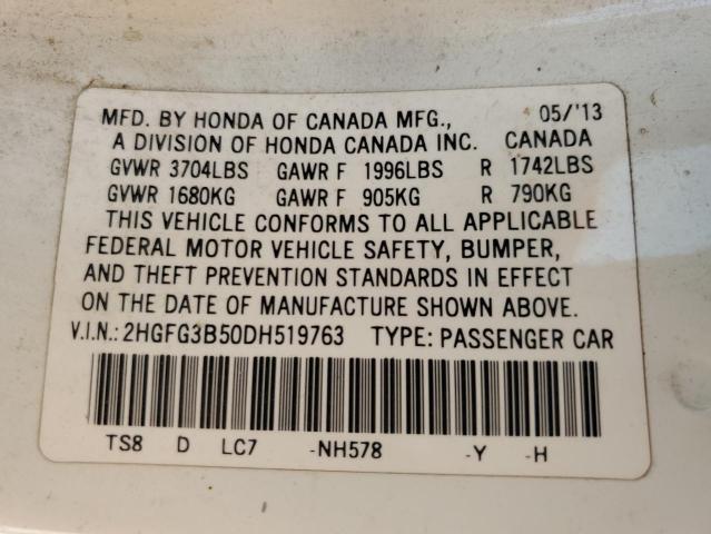 Photo 11 VIN: 2HGFG3B50DH519763 - HONDA CIVIC 