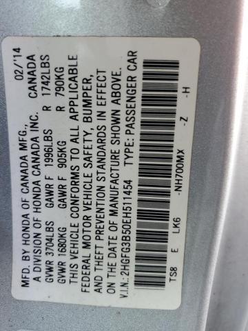 Photo 11 VIN: 2HGFG3B50EH511454 - HONDA CIVIC 