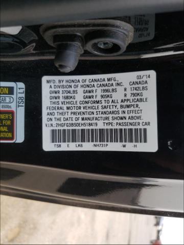 Photo 9 VIN: 2HGFG3B50EH518419 - HONDA CIVIC LX 