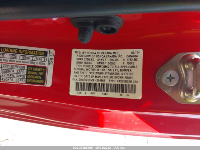 Photo 8 VIN: 2HGFG3B50EH524964 - HONDA CIVIC 