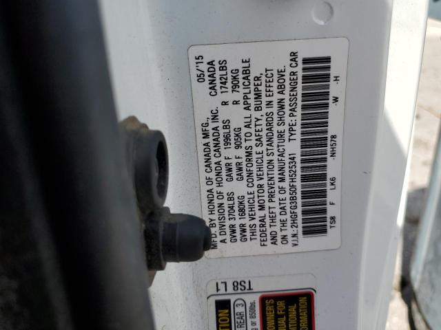 Photo 11 VIN: 2HGFG3B50FH525341 - HONDA CIVIC LX 