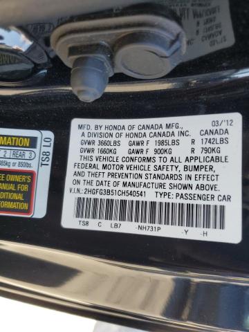 Photo 11 VIN: 2HGFG3B51CH540541 - HONDA CIVIC 