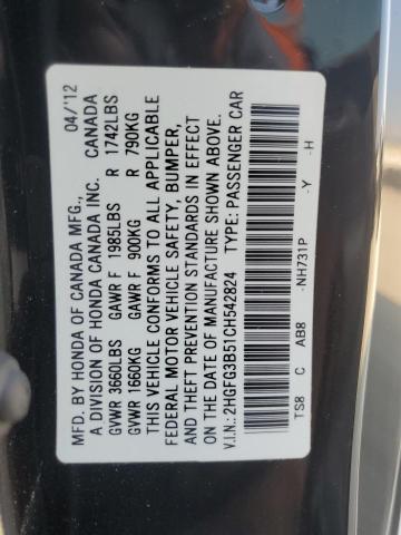 Photo 11 VIN: 2HGFG3B51CH542824 - HONDA CIVIC 