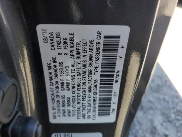 Photo 11 VIN: 2HGFG3B51CH556755 - HONDA CIVIC 