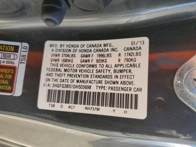 Photo 11 VIN: 2HGFG3B51DH503698 - HONDA CIVIC LX 