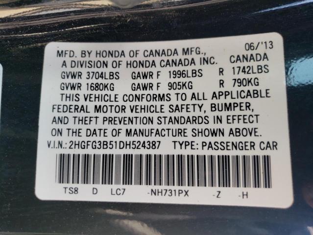 Photo 9 VIN: 2HGFG3B51DH524387 - HONDA CIVIC LX 