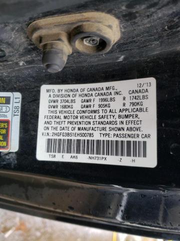 Photo 11 VIN: 2HGFG3B51EH500785 - HONDA CIVIC LX 