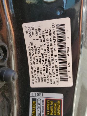 Photo 11 VIN: 2HGFG3B51EH508126 - HONDA CIVIC LX 