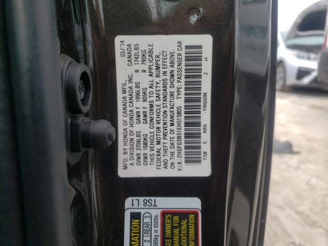 Photo 9 VIN: 2HGFG3B51EH515805 - HONDA CIVIC LX 