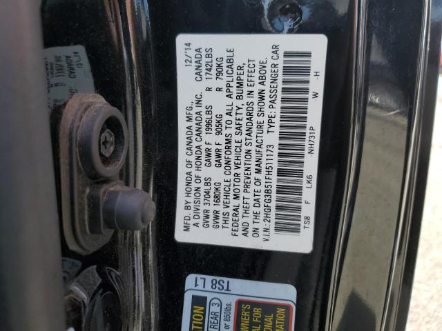 Photo 12 VIN: 2HGFG3B51FH511173 - HONDA CIVIC LX 