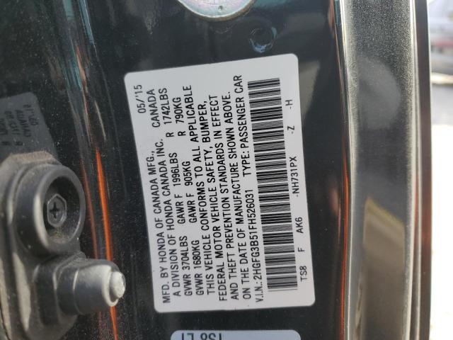 Photo 12 VIN: 2HGFG3B51FH526031 - HONDA CIVIC LX 