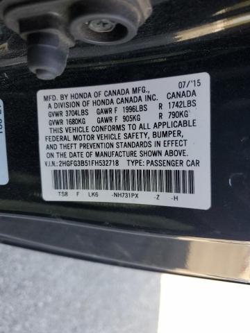 Photo 11 VIN: 2HGFG3B51FH532718 - HONDA CIVIC LX 