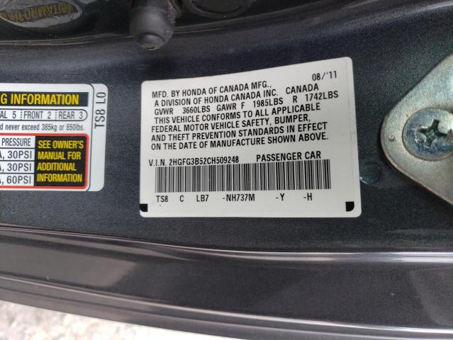 Photo 9 VIN: 2HGFG3B52CH509248 - HONDA CIVIC LX 