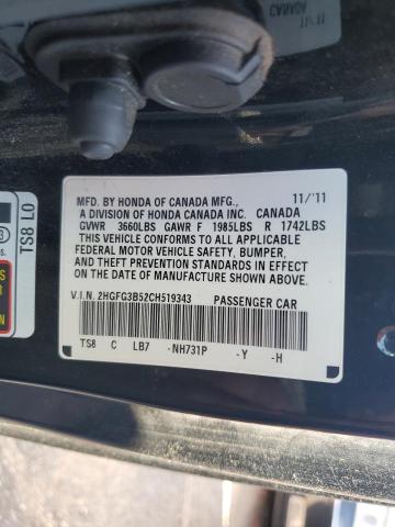 Photo 11 VIN: 2HGFG3B52CH519343 - HONDA CIVIC LX 