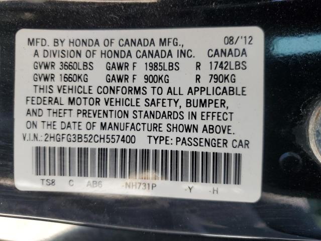 Photo 11 VIN: 2HGFG3B52CH557400 - HONDA CIVIC LX 