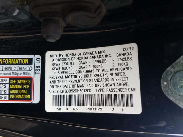 Photo 9 VIN: 2HGFG3B52DH501300 - HONDA CIVIC LX 