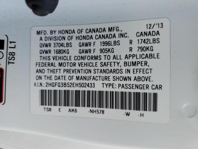 Photo 9 VIN: 2HGFG3B52EH502433 - HONDA CIVIC LX 