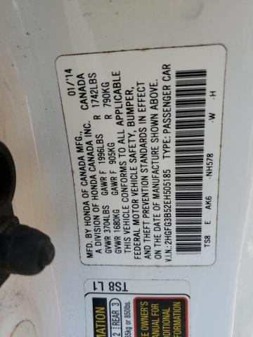 Photo 11 VIN: 2HGFG3B52EH505185 - HONDA CIVIC LX 