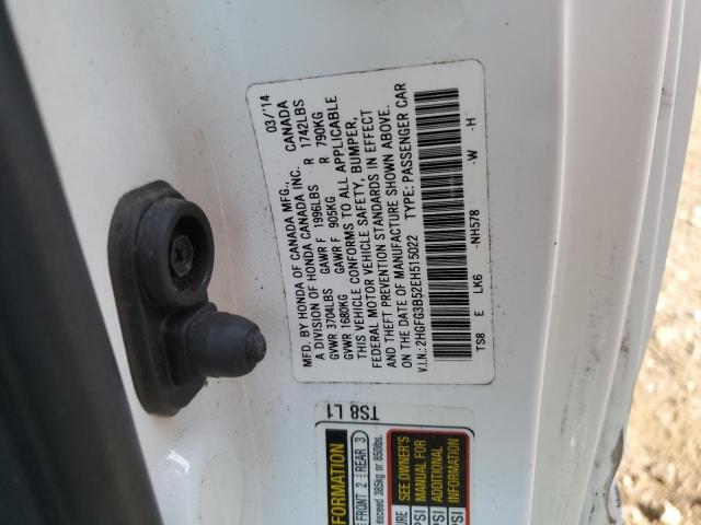 Photo 12 VIN: 2HGFG3B52EH515022 - HONDA CIVIC LX 