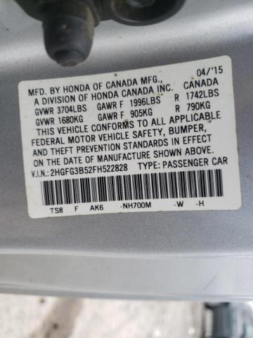 Photo 9 VIN: 2HGFG3B52FH522828 - HONDA CIVIC LX 