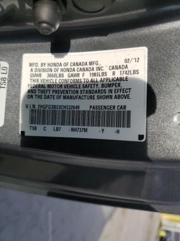 Photo 11 VIN: 2HGFG3B53CH532649 - HONDA CIVIC LX 