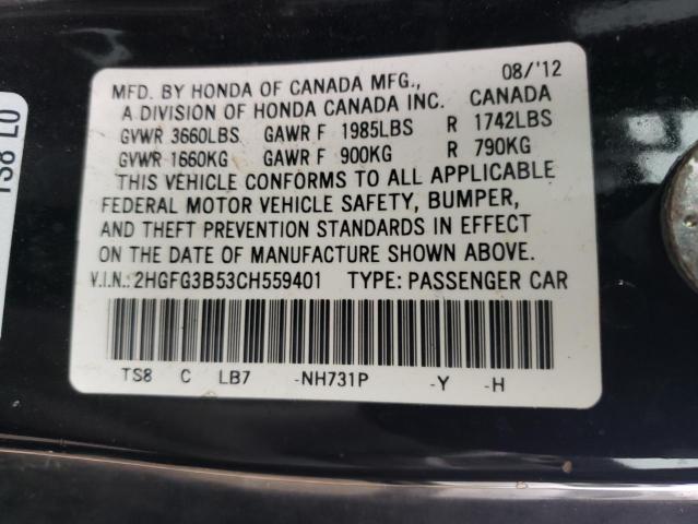 Photo 12 VIN: 2HGFG3B53CH559401 - HONDA CIVIC 