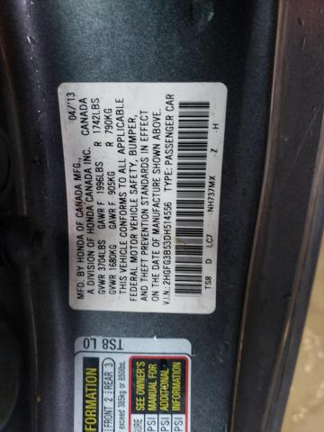 Photo 12 VIN: 2HGFG3B53DH514556 - HONDA CIVIC 