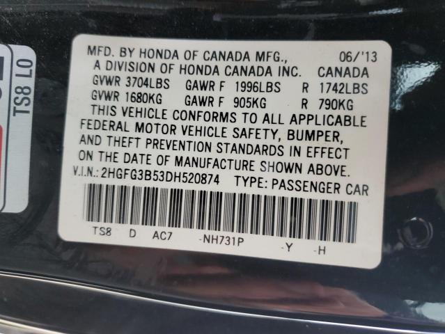 Photo 12 VIN: 2HGFG3B53DH520874 - HONDA CIVIC LX 