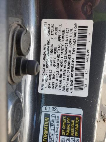 Photo 11 VIN: 2HGFG3B53DH530451 - HONDA CIVIC 