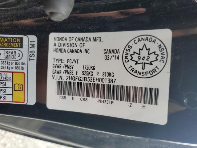 Photo 9 VIN: 2HGFG3B53EH001387 - HONDA CIVIC LX 