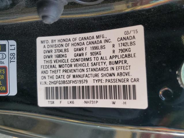 Photo 12 VIN: 2HGFG3B53FH519579 - HONDA CIVIC 