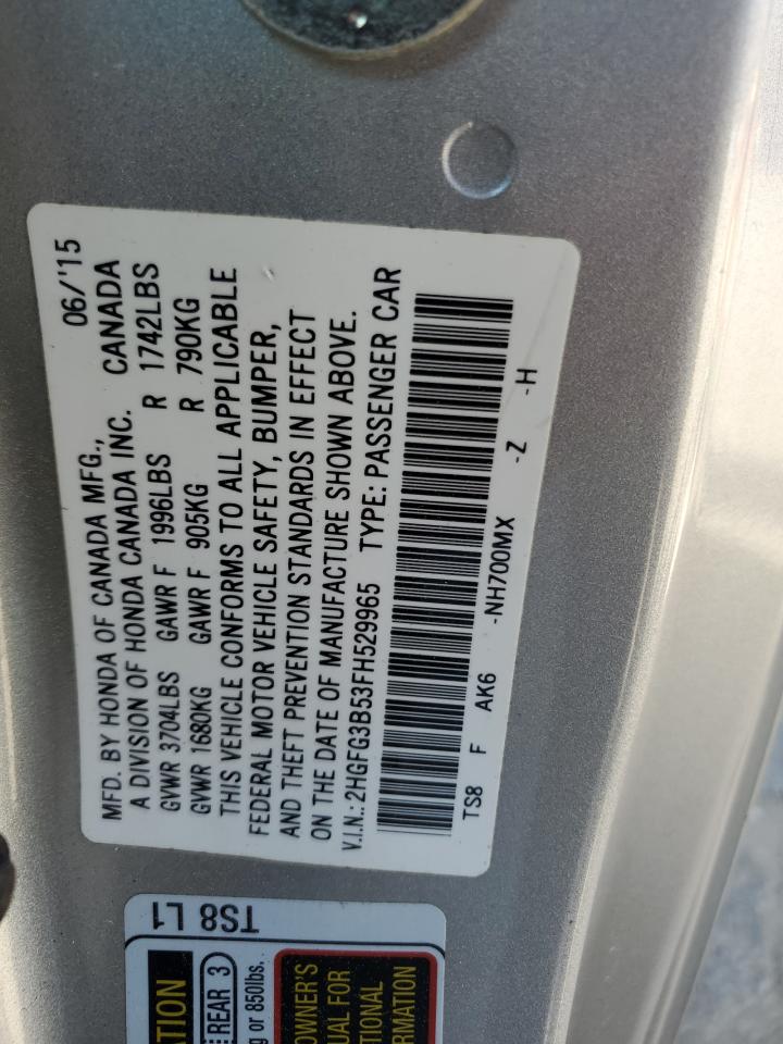 Photo 11 VIN: 2HGFG3B53FH529965 - HONDA CIVIC 