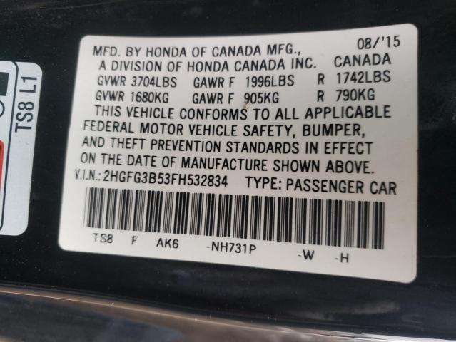 Photo 11 VIN: 2HGFG3B53FH532834 - HONDA CIVIC LX 