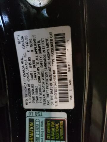 Photo 12 VIN: 2HGFG3B54CH557401 - HONDA CIVIC 