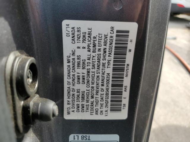 Photo 11 VIN: 2HGFG3B54EH506354 - HONDA CIVIC 