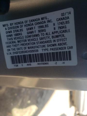 Photo 9 VIN: 2HGFG3B54EH509559 - HONDA CIVIC LX 