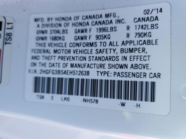 Photo 12 VIN: 2HGFG3B54EH512638 - HONDA CIVIC 