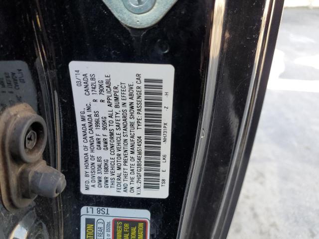 Photo 11 VIN: 2HGFG3B54EH514504 - HONDA CIVIC LX 