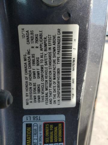 Photo 11 VIN: 2HGFG3B54FH510809 - HONDA CIVIC 